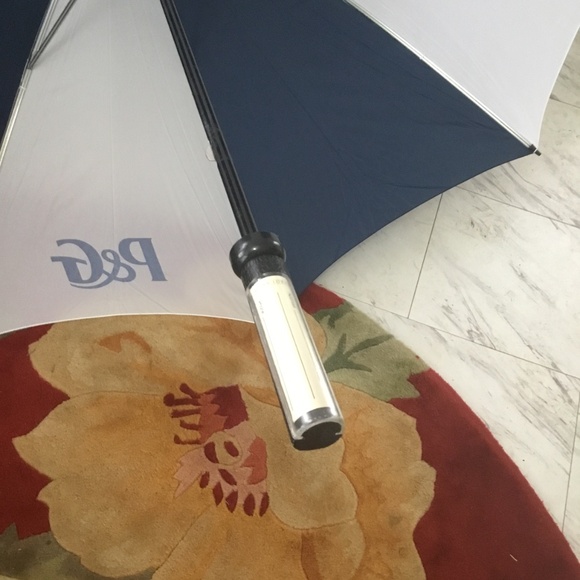 HAAS. JORDEN. GOLF UMBRELLA NIP NAVY N WHITE STRIPE - Picture 8 of 10